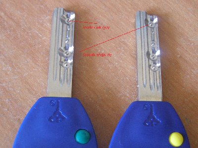 Znalazłem różnicę w kluczach i opisałem na zdjęciu. Czy ryzykować w razie jakby utratę (zniszczenie) klucza i Dremelem go &amp;quot;poprawić&amp;quot;?