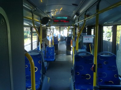 Przedział pasażerski widok od tyłu.